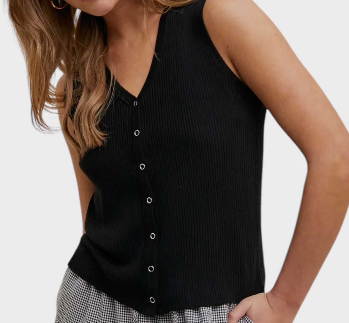 Ribbed Knit Sweater Vest