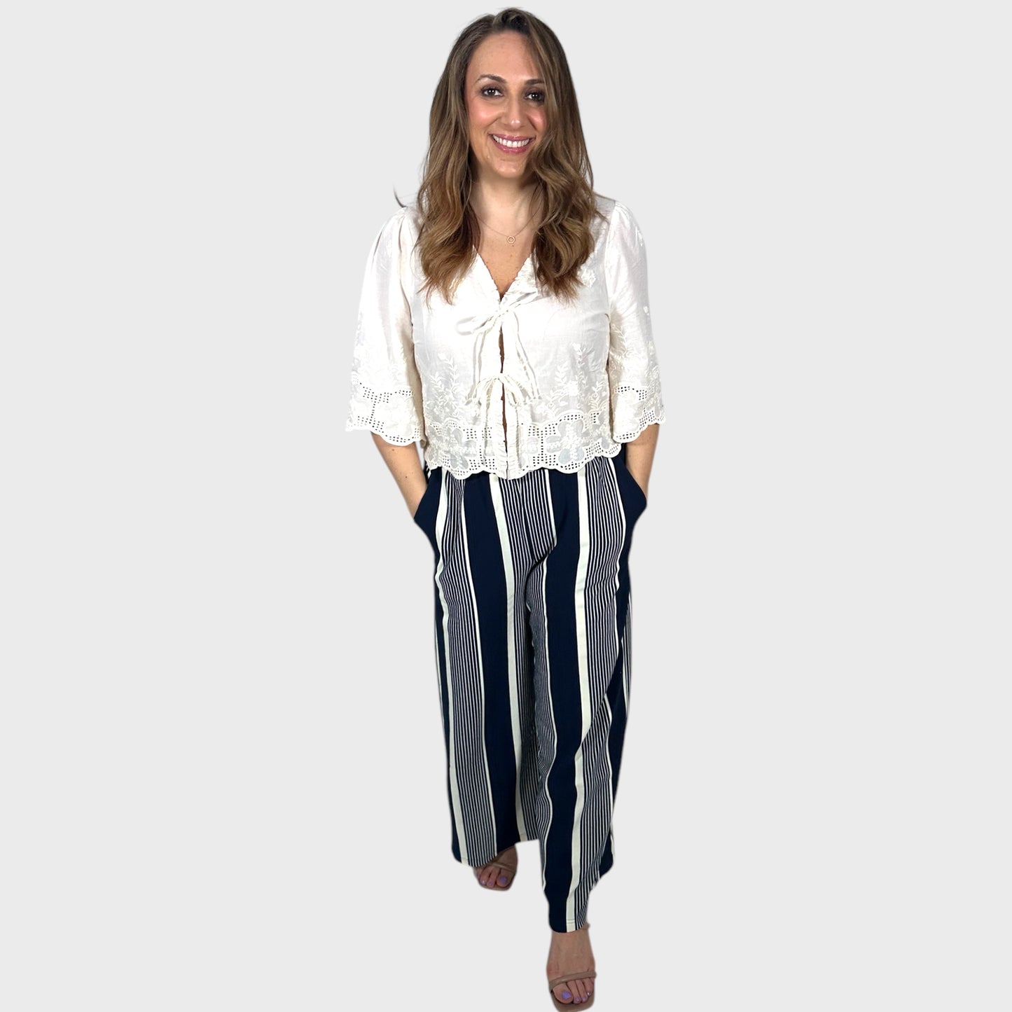 Variegated Striped High Waisted Pants