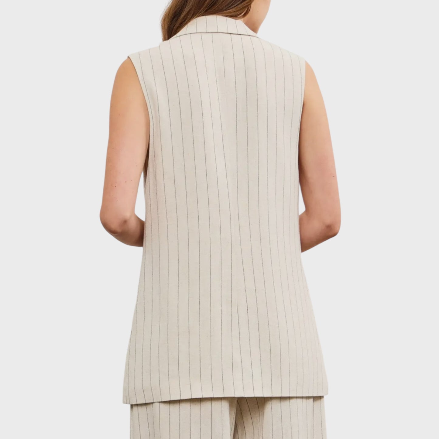 Rory Sleeveless Striped Blazer