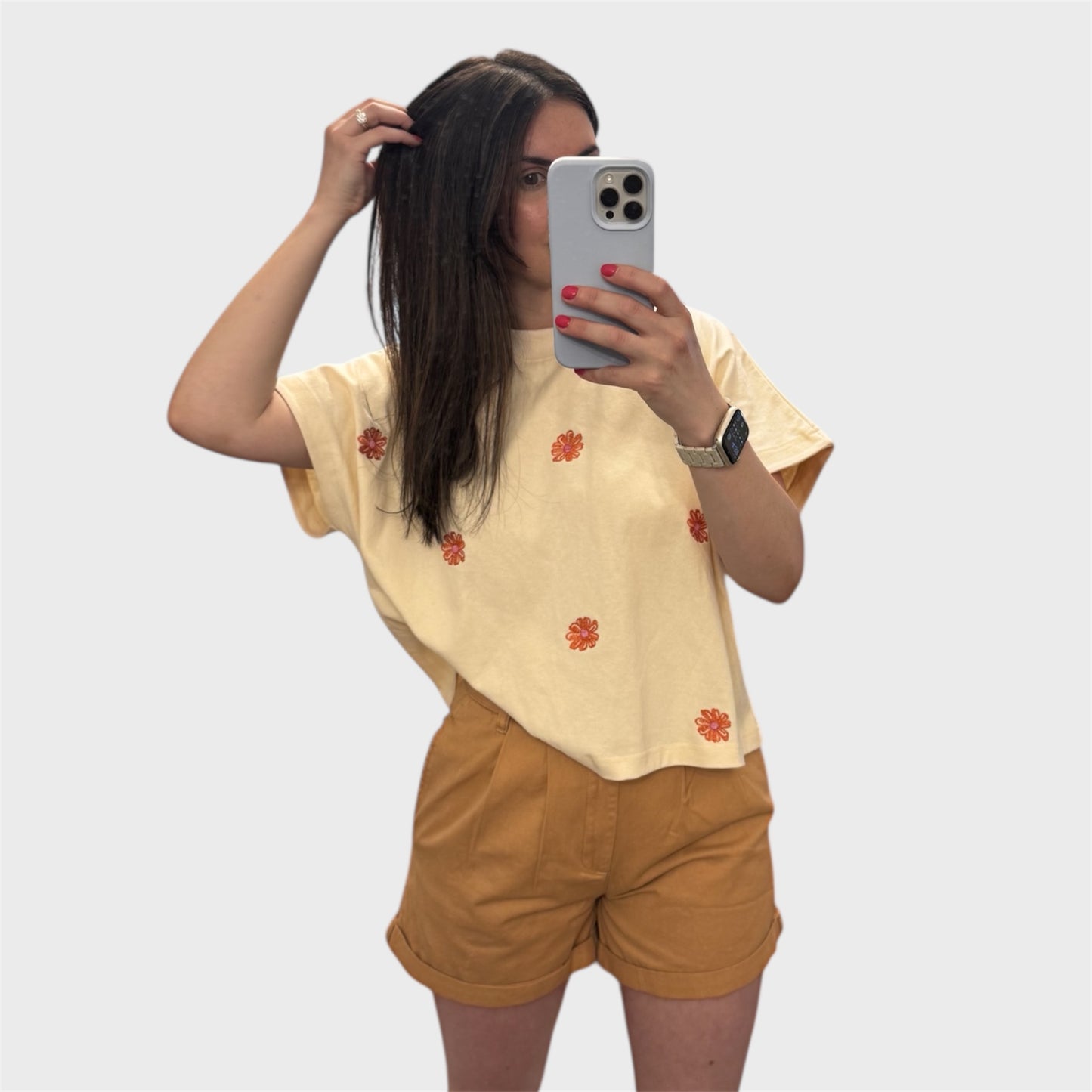 Kaia Embroidered Flower T Shirt