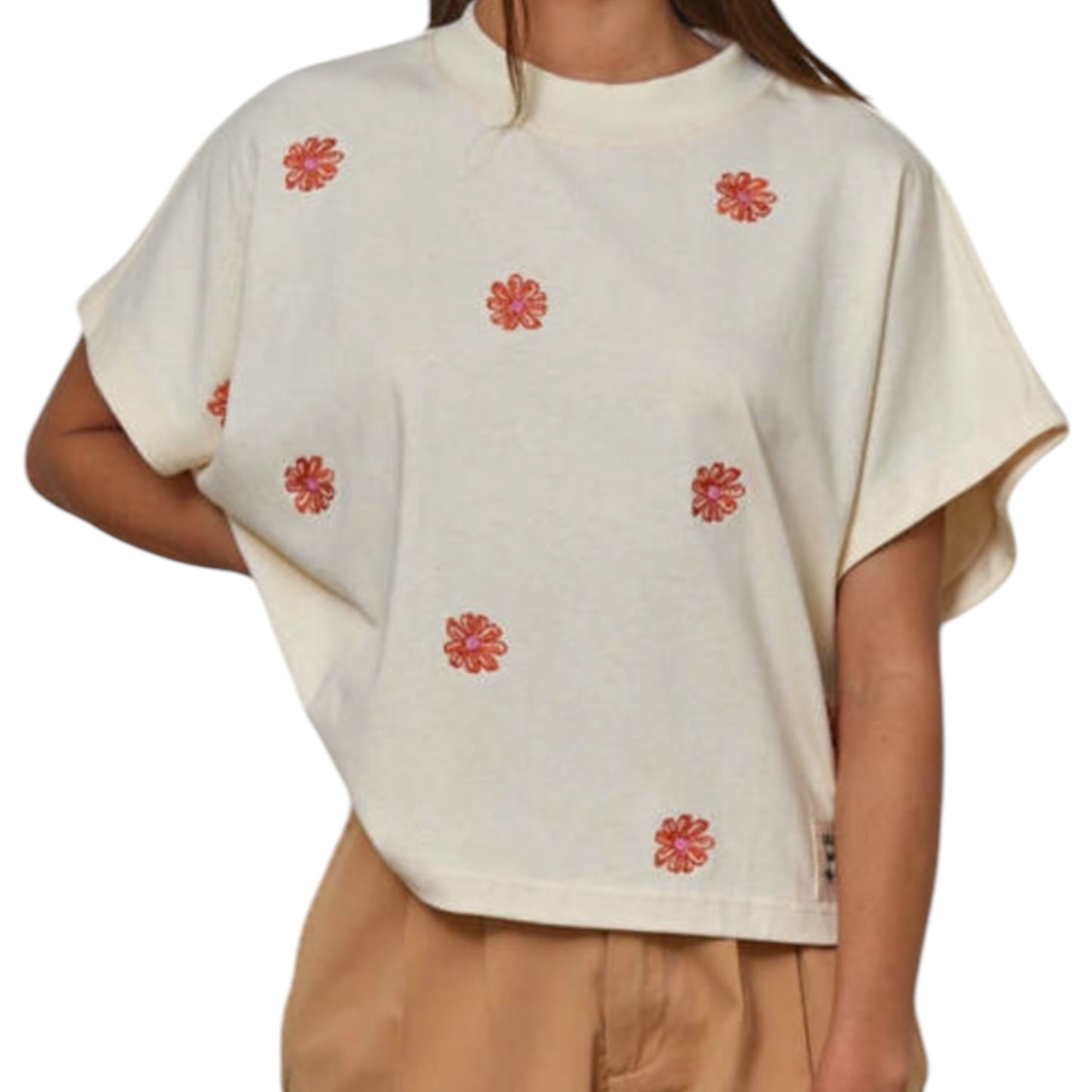 Kaia Embroidered Flower T Shirt