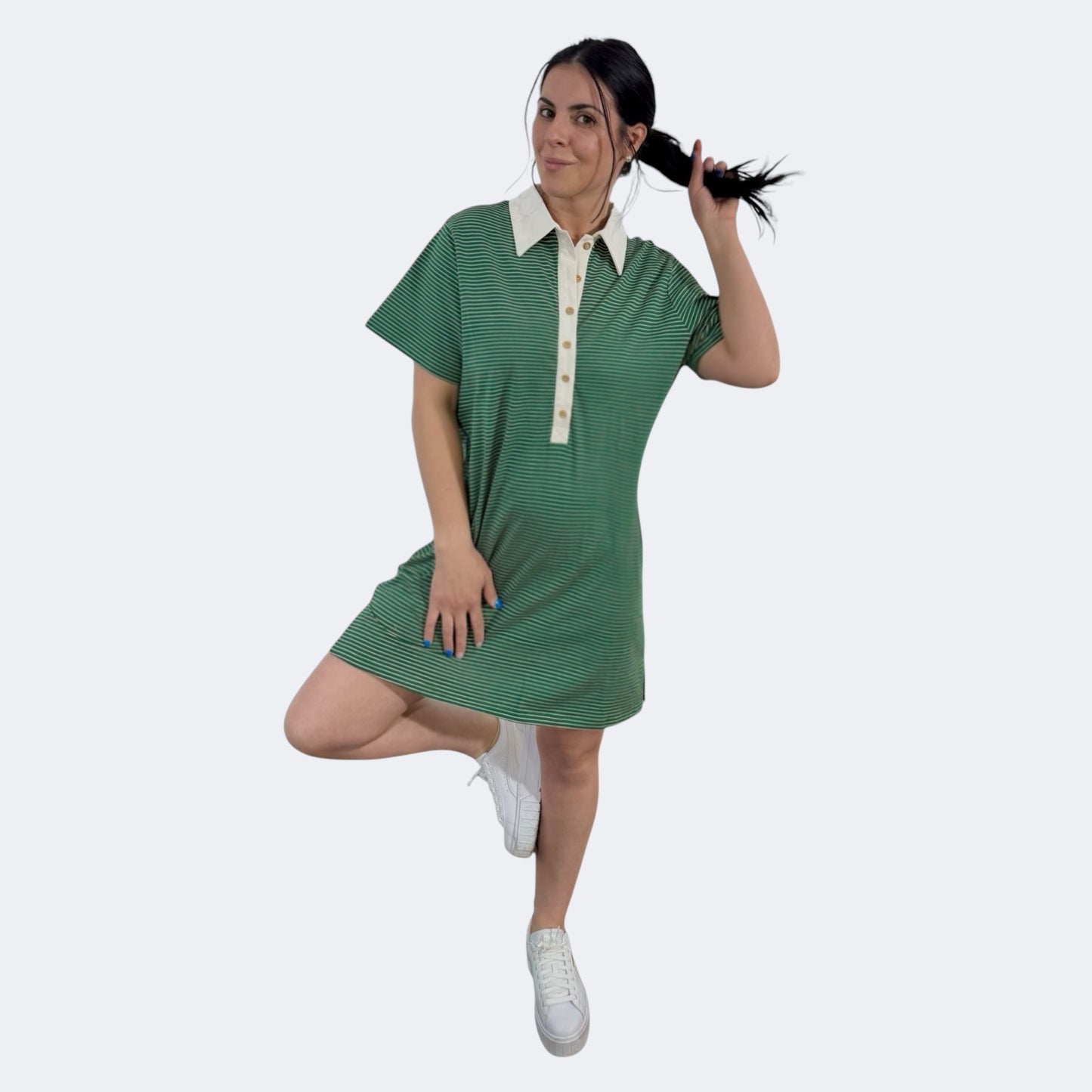 Pin Stripe Collar Dress