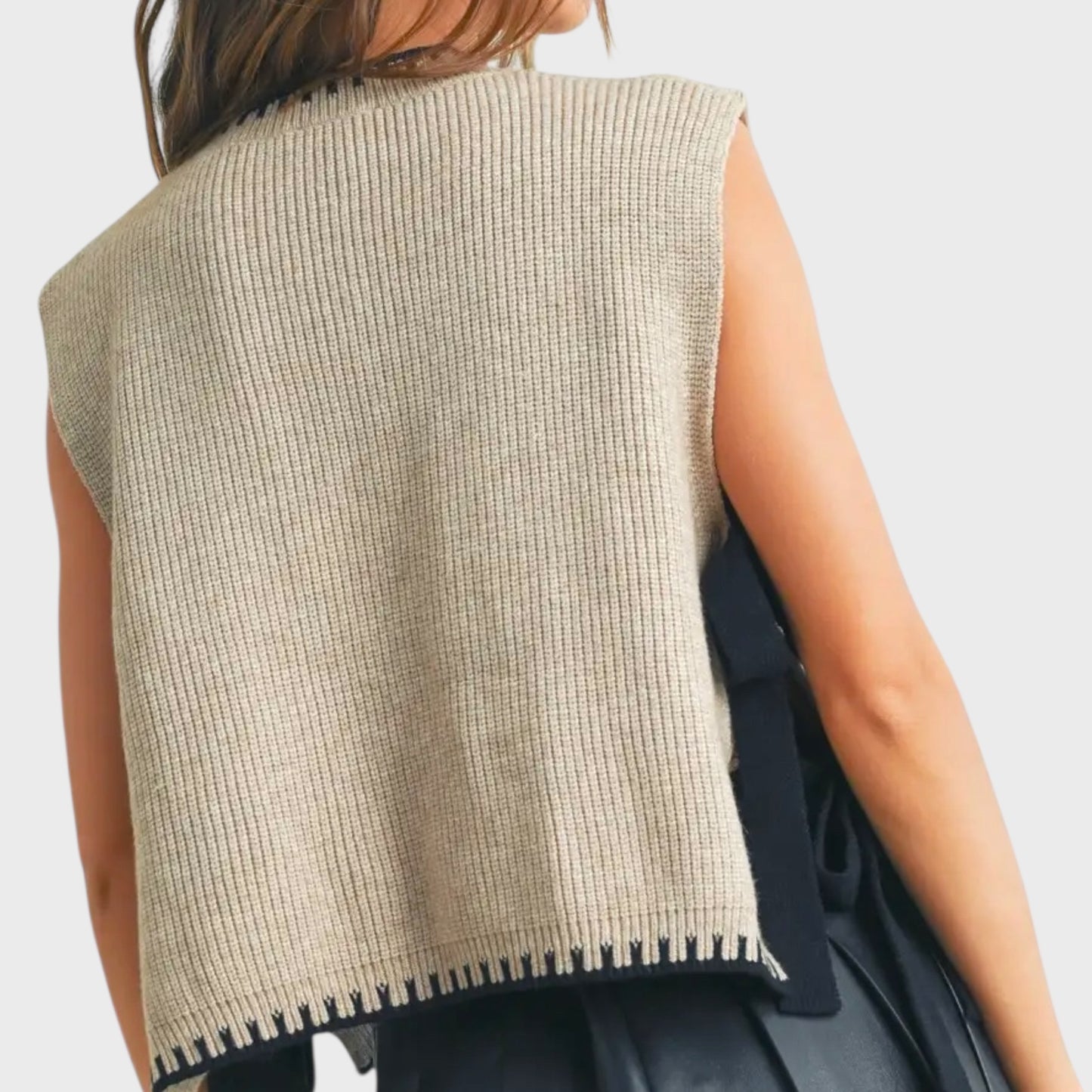 Tie Sleeveless Sweater