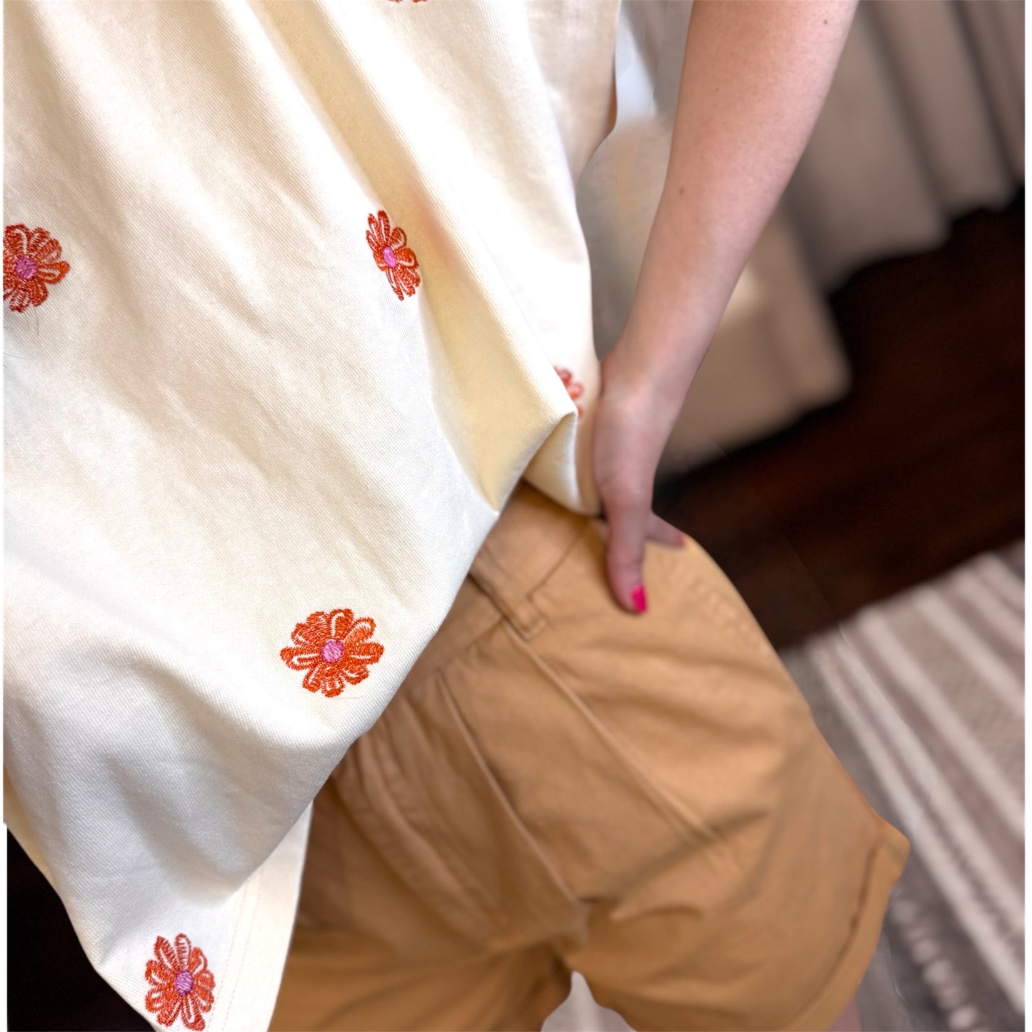 Kaia Embroidered Flower T Shirt