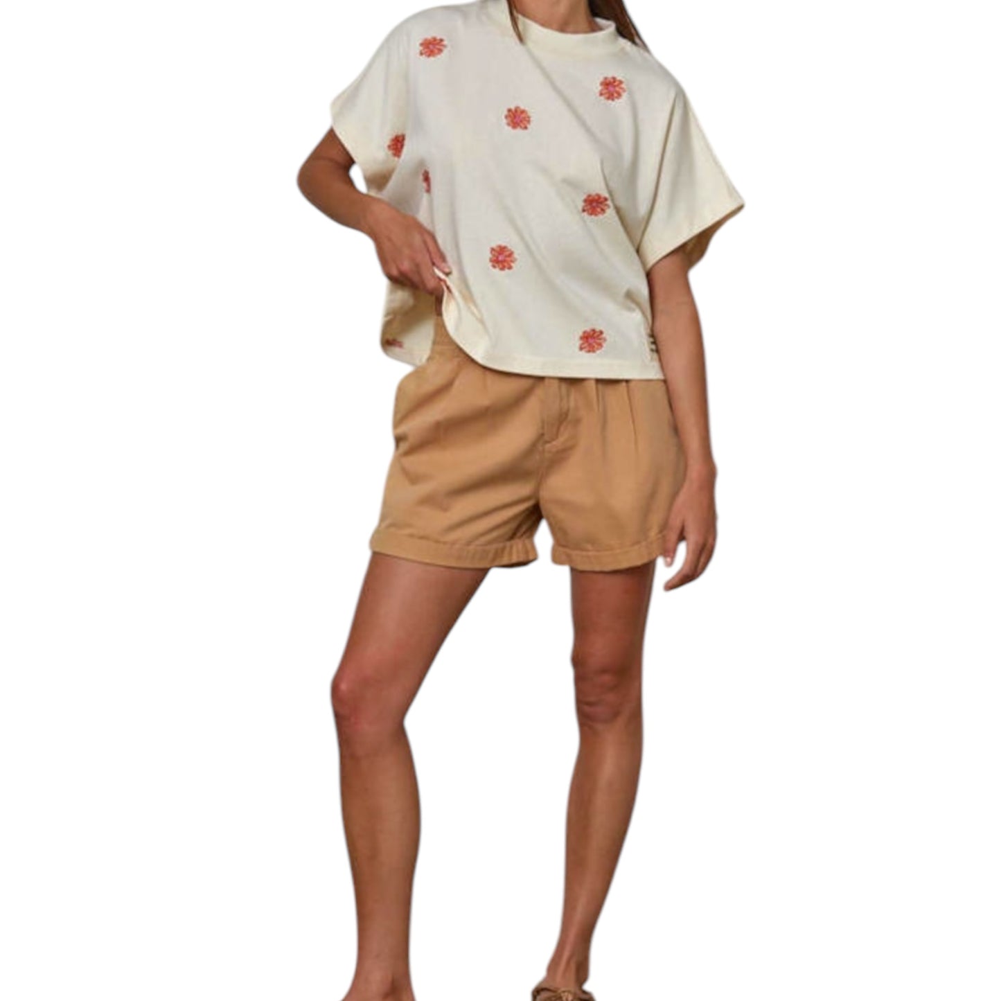 Kaia Embroidered Flower T Shirt