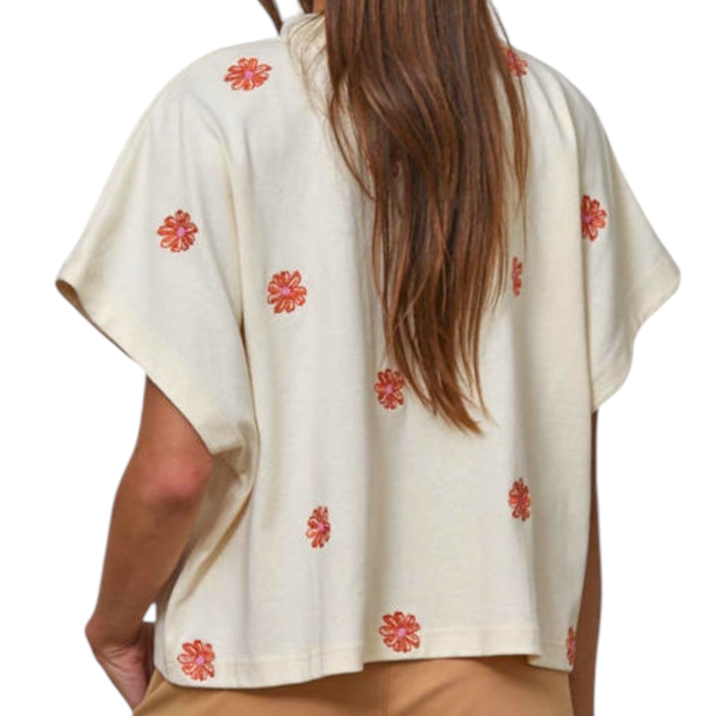 Kaia Embroidered Flower T Shirt