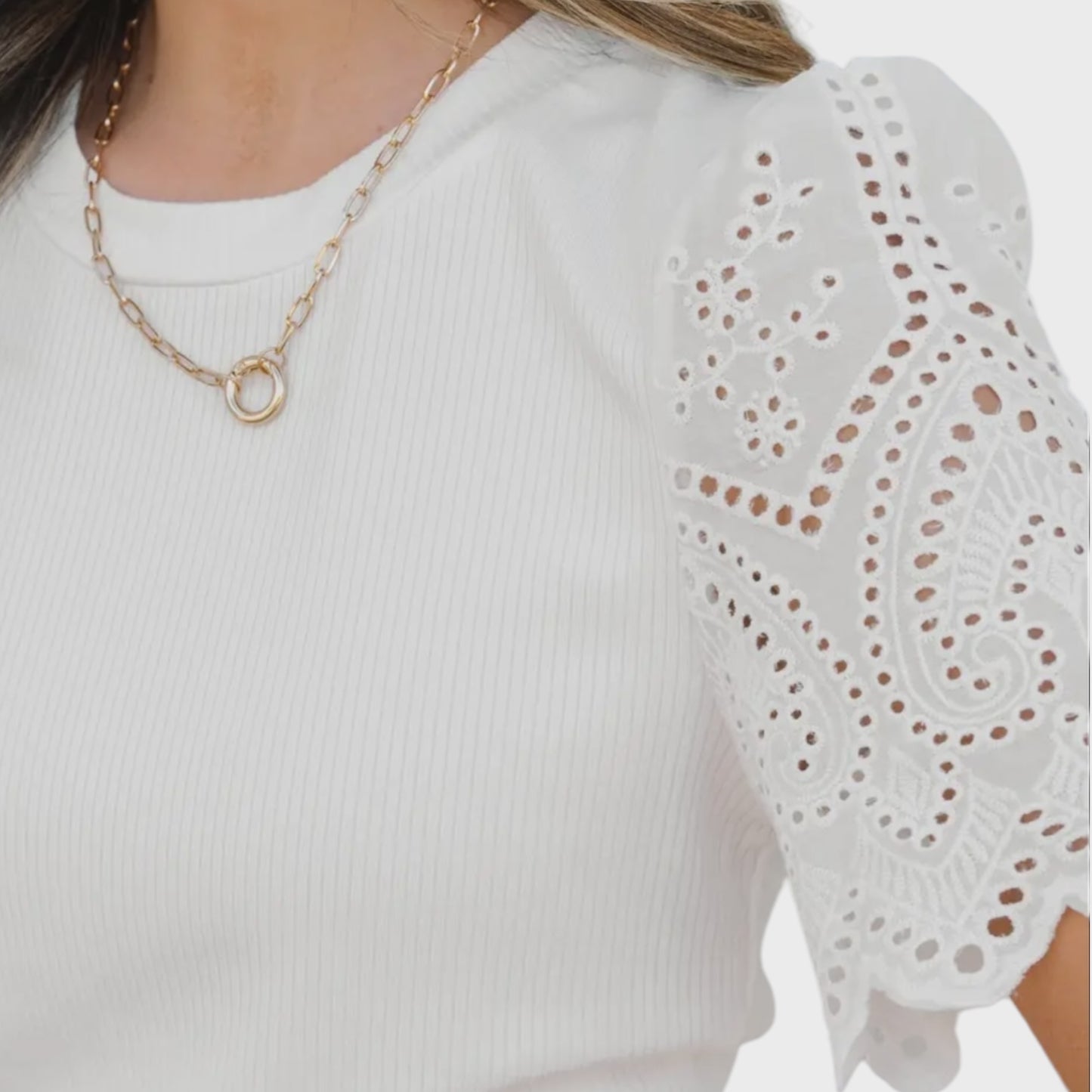 Eyelet Ribbed Tee