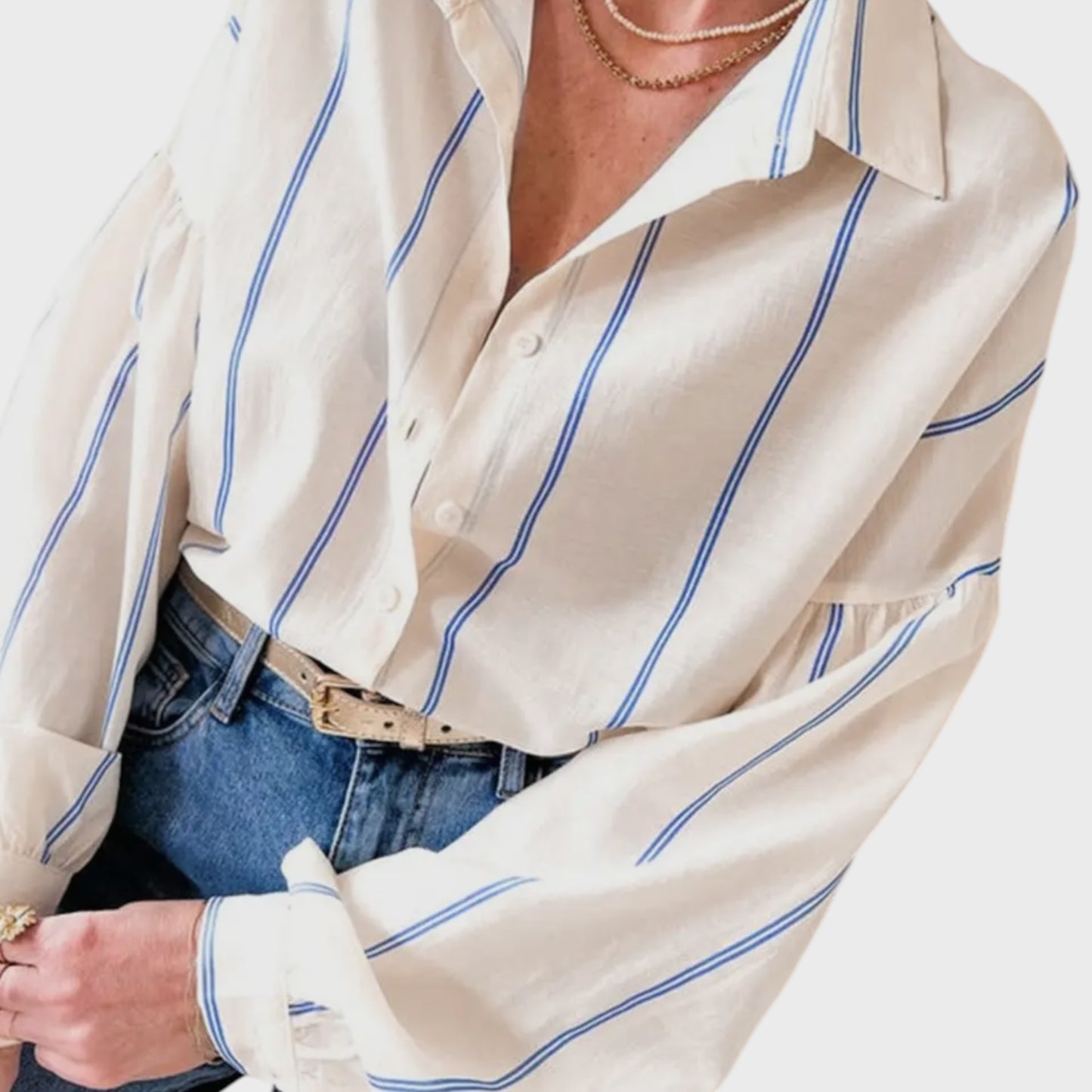 Blue Stripe Button Up Shirt