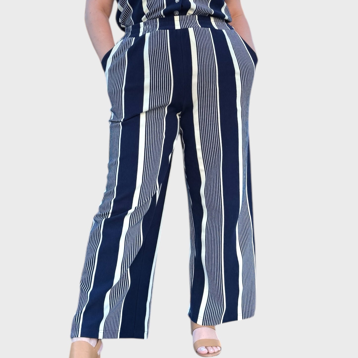 Variegated Striped High Waisted Pants