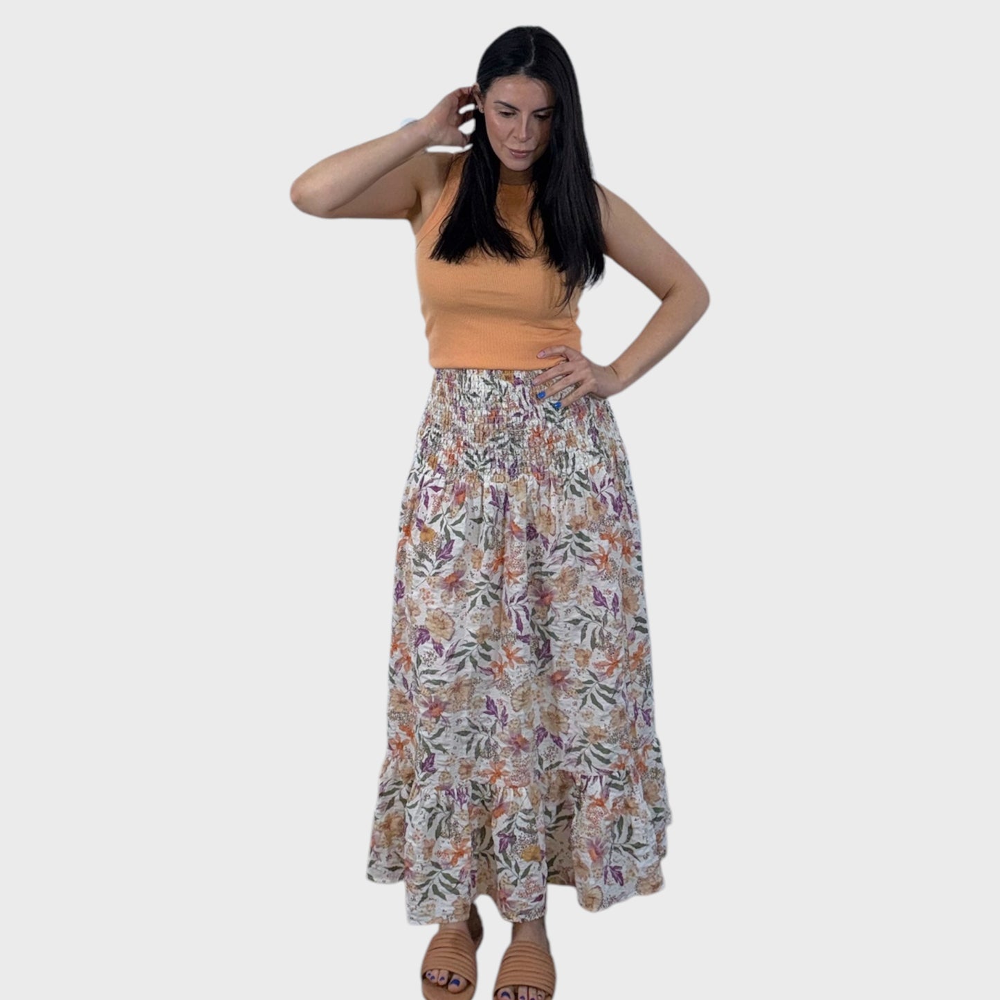 Isla Petal Floral Smocked Convertible Skirt / Dress