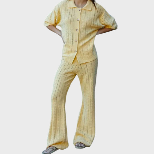 Sunshine Crochet Button Up Shirt