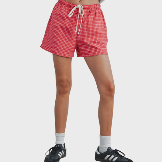Red Mini Check Boxer Shorts