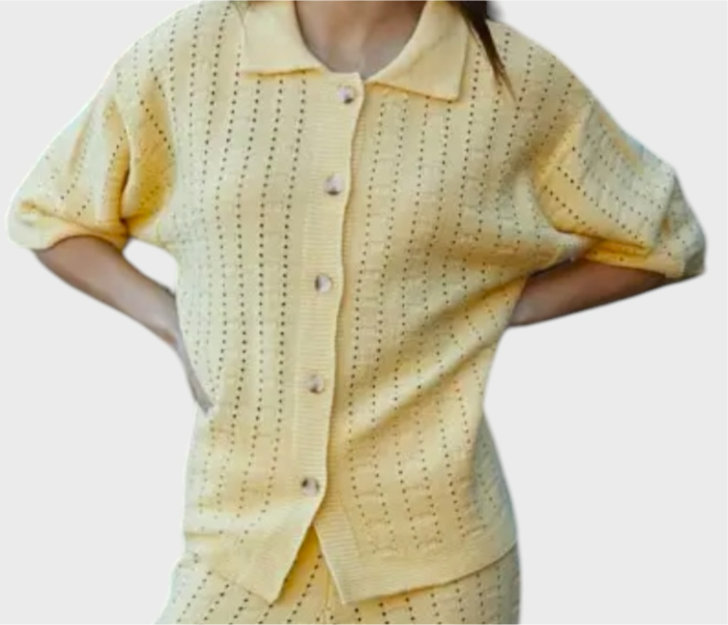 Sunshine Crochet Button Up Shirt
