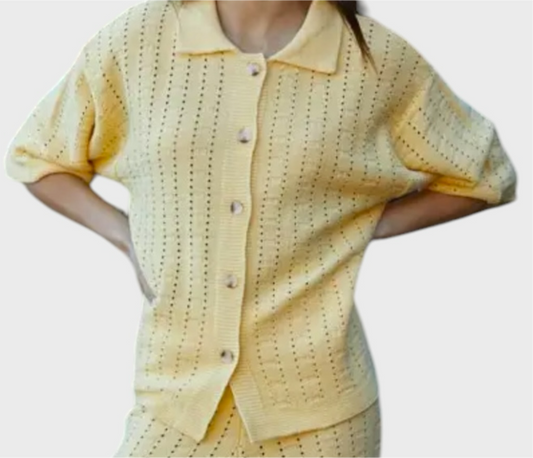 Sunshine Crochet Button Up Shirt