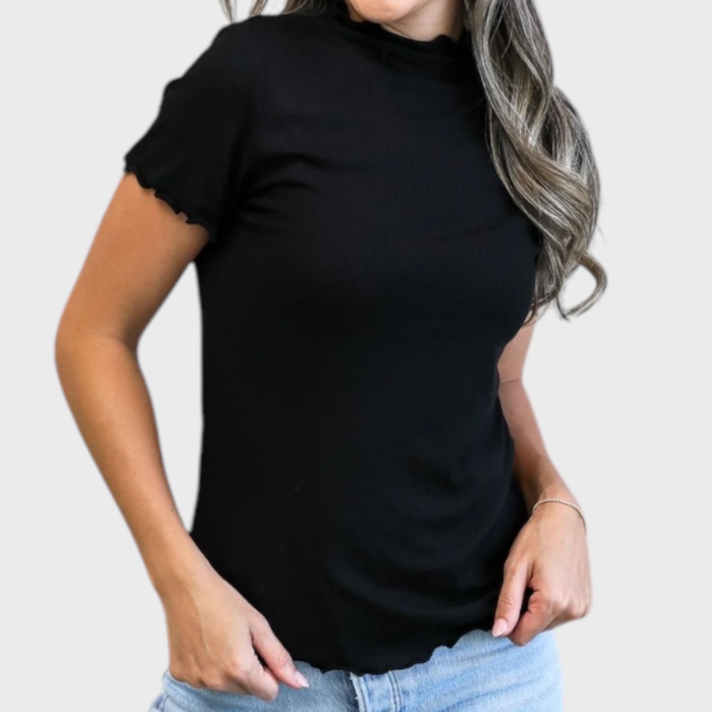 Fine Ribbed Short Sleeve Shirt