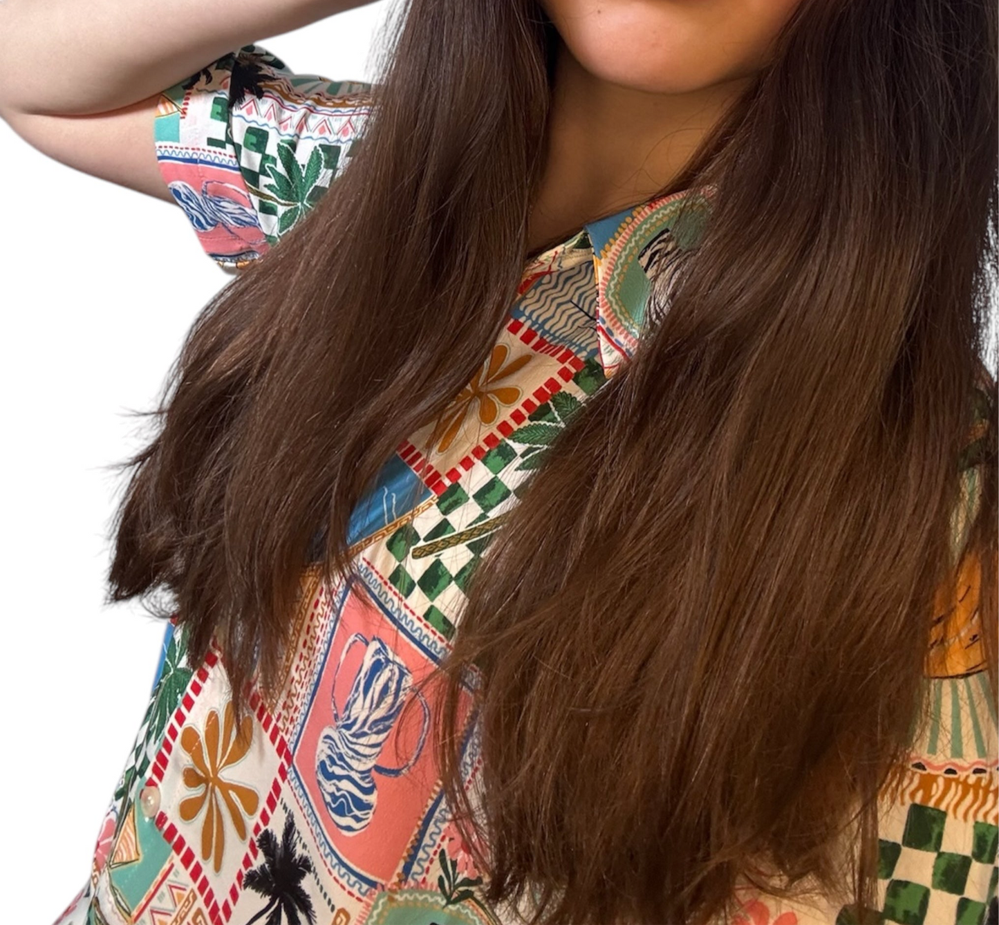 Paradise Print Button Front Shirt