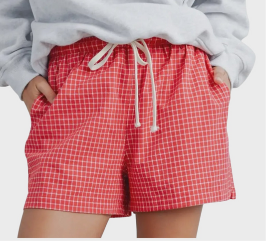 Red Mini Check Boxer Shorts