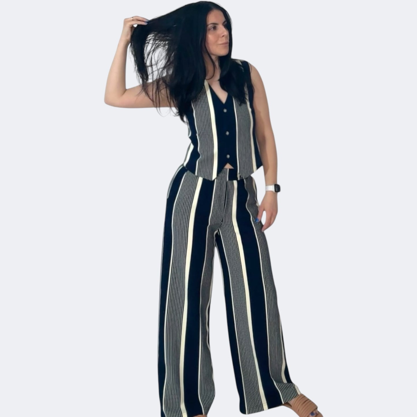 Variegated Striped Vest