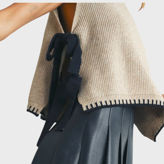 Tie Sleeveless Sweater