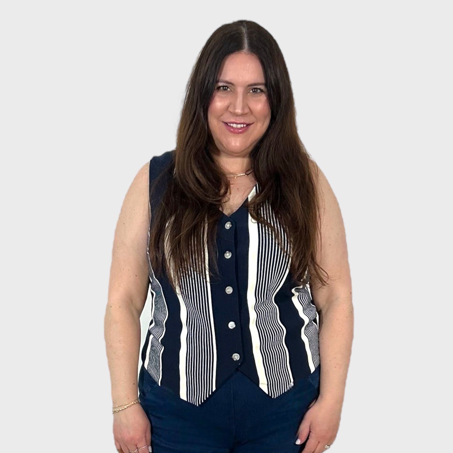 Variegated Striped Vest