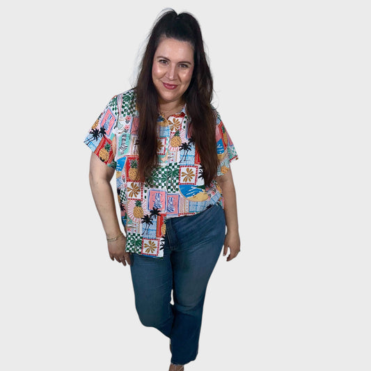 Paradise Print Button Front Shirt